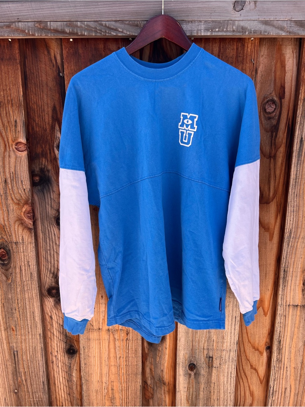 Disney Blue and White Long-Sleeve Crew Sweatshirt